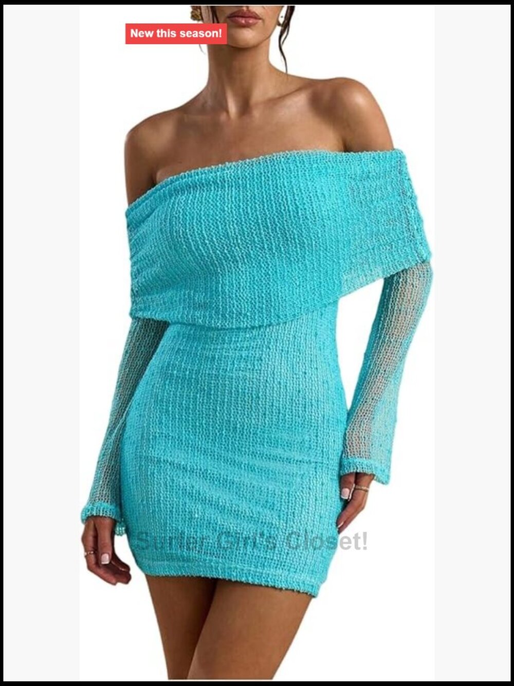 Women's Off Shoulder Bodycon Dress Long Sleeve Party Mini Dress